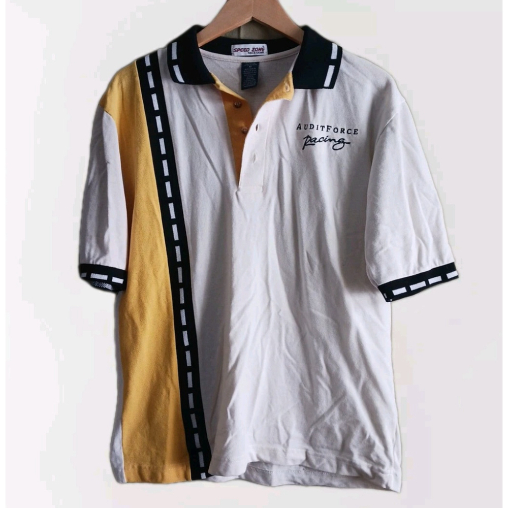 Speed Zone Race Gear Polo Shirt Men Medium Vintage